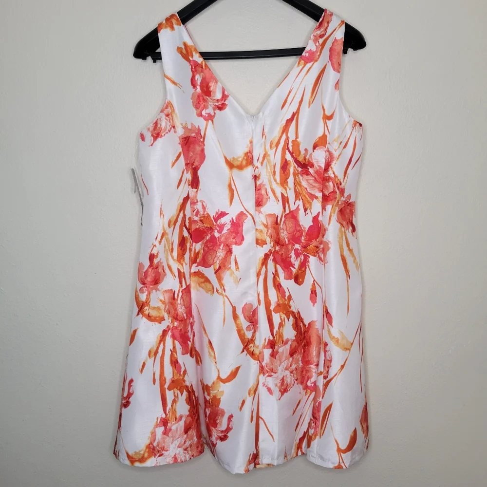 Tiana B. Floral Midi Dress - White and Orange - Picture 11 of 11